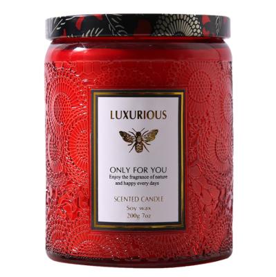 China Wholesale Modern DIY Scented Candle Embossed Jars In Various Colors For Home Decoration Storage for sale