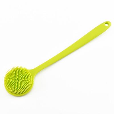 China Hot Selling Sustainable Silicone Glassware Bath Body Brush With Long Handle For Healthy Skin Care for sale