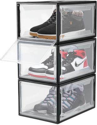 China 2021 Viable 3 Pack Hot Selling Shoe Storage Box And Shoe Organizer For Display Sneakers for sale