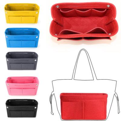 China Fashion Ruled Colorful Lady's Travel Inner Purse Portable Cosmetic Cloth Organizer Bags Insert Bag Makeup Handbag Storage Packaging Pouch for sale