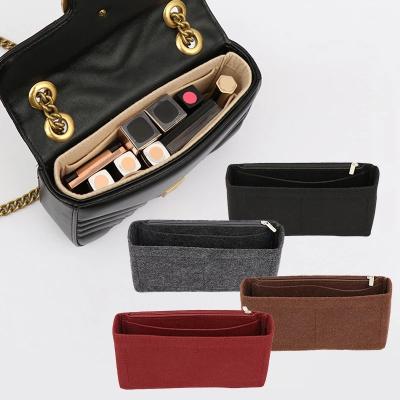 China Fashion Ruled Colorful Lady's Travel Inner Purse Portable Cosmetic Cloth Organizer Bags Insert Bag Makeup Handbag Storage Packaging Pouch for sale