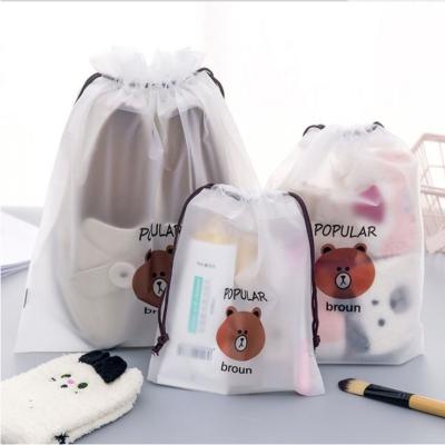 China Fashion hot sale Waterpro pouch of cartoon storage bag pack plastic drawstring bag easy to take orangnize bag for sale