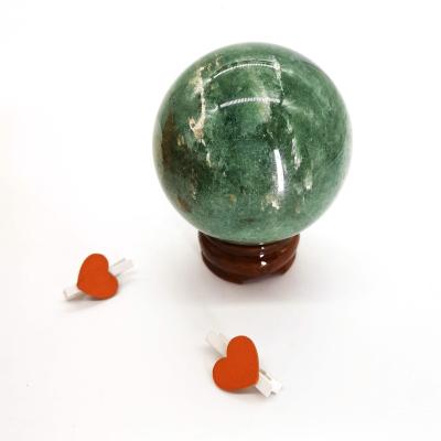 China China Hot Selling Natural Polished Green Strawberry Quartz Crystal Balls Sphere For Healing for sale