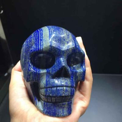 China China natural lapis lazuli human skulls open crystal skulls stones wholesale healing for feng shui for sale