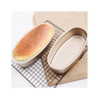 China Loaf Mold Tool Stainless Carbon Steel Sustainable Baking Golden Oval Mold for sale