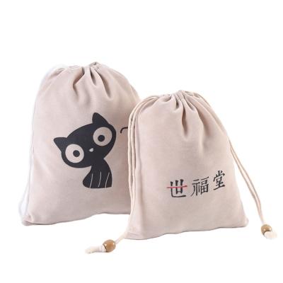 China Small velvet bag hot sale fiber flannel shopping bag supplier drawstring custom flocking gift bag for sale