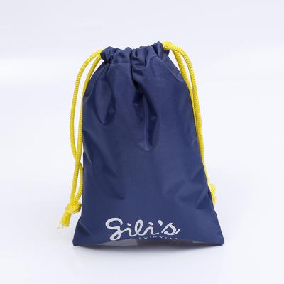 China Wholesale Custom Reusable 100% Polyester Small Drawstring Handle Drawstring Bag for sale