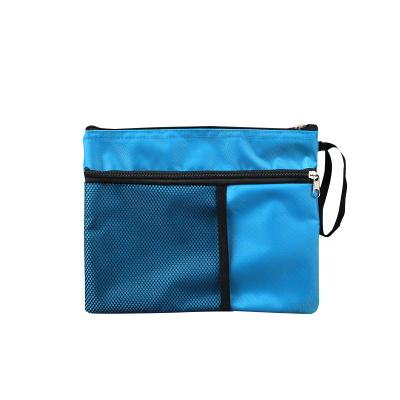 China Rope Handle Reusable Waterproof Polyester Bag High Quality Recycled Nylon Cosmetic Zipper With Mesh Pouch for sale