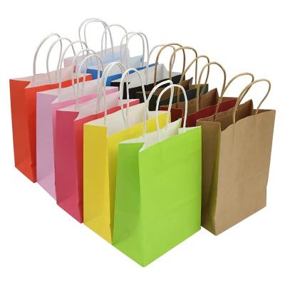 China Wholesale OEM Handled Size Customized Brown Color Kraft Paper Bag Handle Shopping Bag for sale