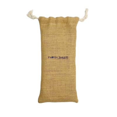 China Eco - Friendly Recycled Custom Logo Coffee Jute Drawstring Bag Jute Handled Sack for sale