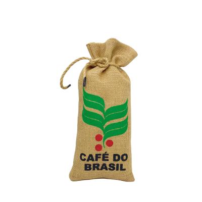 China Wholesale eco handled recycled custom logo coffee hemp jute drawstring bag for sale