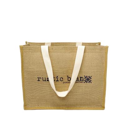 China High Quality Recycled Eco - Friendly Custom Handled Hemp Jute Shopping Tote Bag for sale