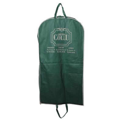 China High Quality Handled Reusable Supplier OEM Custom Design Non Woven Color Garment Bag Green Suit Bag With Zipper for sale