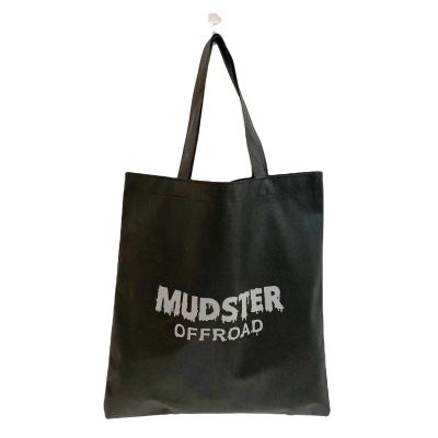 China Cheap Recycled Custom Handled Printed Black Promotional Non Woven Tote Bag for sale