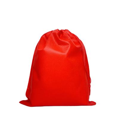 China Wholesale Custom Logo Rope Handle Small Color Non Woven Bag Red Nonwoven Drawstring Bags For Packaging for sale