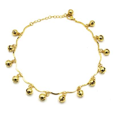 China CLASSIC stainless steel anklets for women fashion individuality 18K gold plated summer bell anklets for sale