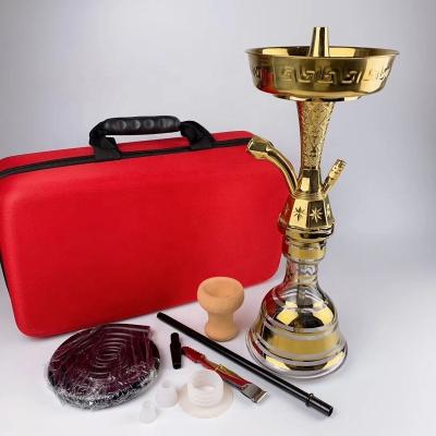 China Zinc/Tunisia copper high quality copper gold hookah shisha hookah luxury hookah egypt wholesale pipe package case luxury hookah for sale