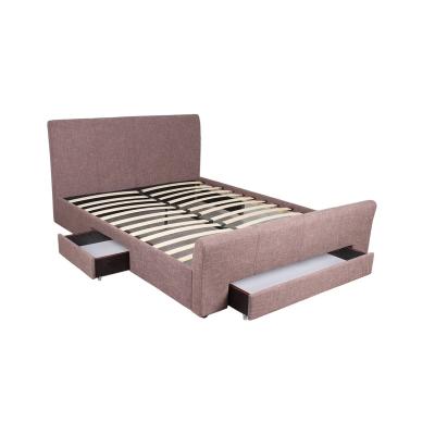 China Wholesale Comfortable China Used Furniture Master Bedroom Wooden Double Bed With Drawer for sale