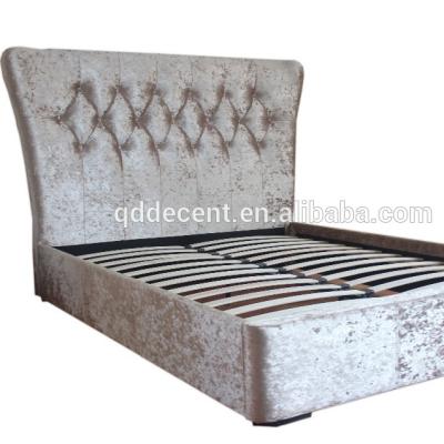 China Luxury Turkey Bedroom Soft Crushed Velvet Bed Modern Bed Furniture for sale