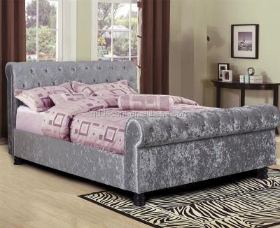 China Turkish Soft Bed Furniture From China With Price Crystal Velvet Beds for sale