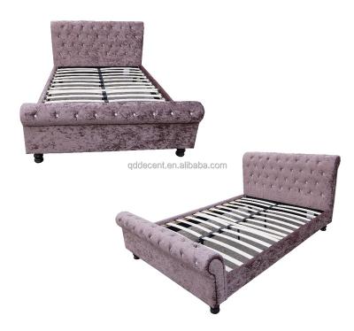 China Bed Soft Crystal Upholstered Bed Crushed Velvet Cheap Used Bunk Beds For Sale for sale