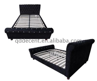 China Queen Soft Bed Sofa With Bed Princess Wrought Iron Design Wholesale Velvet Crystal Double Bed for sale