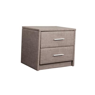 China High quality handmade modern design fabric industrial bedside table with two drawers for hotel used for sale