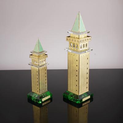 China Crystal Craft Big Ben London Crystal Big Ben Tower Clock Fine Famous Buildings Model Souvenir Gifts for sale