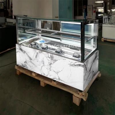 Cina Ultra refrigeratore del dolce della vetrina del vetro trasparente 2.0m per il marmo di verniciatura dell'inchiostro dell'esposizione del dolce in vendita