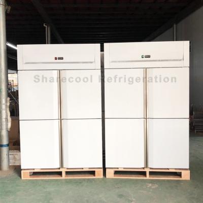 China Fan que refresca el estante revestido de acero inoxidable del PVC del refrigerador vertical de 4 puertas en venta