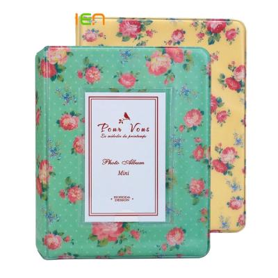 China Flower Mini Photo Album Custom Floral Flower Mini Photo Album With Pockets 3 Inch Instax Album Vintage Floral for sale