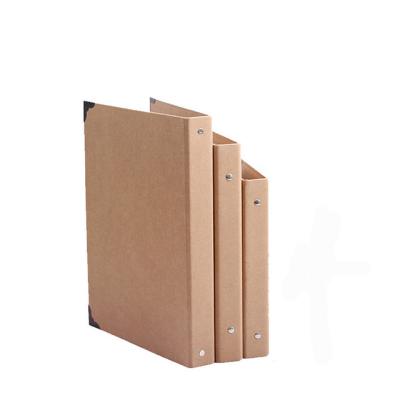 China Office /school Kraft Paper Ring Binder Supplies Custom Decorative Office Expanding Document Organizer Folder 2 Inch for sale