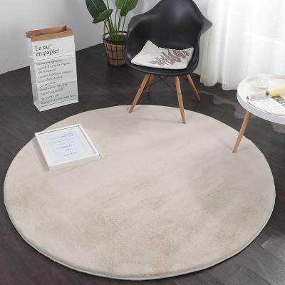 China Washable Luxury Fur Like Thicken Round Plush Round Super Soft Carpet Kids Pets Blankets Circular Floor Rug for sale