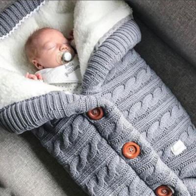 China PORTABLE Newborn Soft Skin Baby Sherpa Baby Blanket Friendly Knitted Acrylic Sleeping Bag Blanket For Autumn Winter for sale