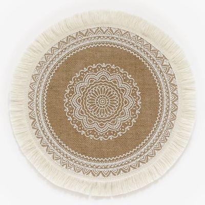 China Modern Round Woven Place Mats for Table with Jute Place Mats Neutral Rustic Placemats for Dining Home Kitchen Wedding for sale