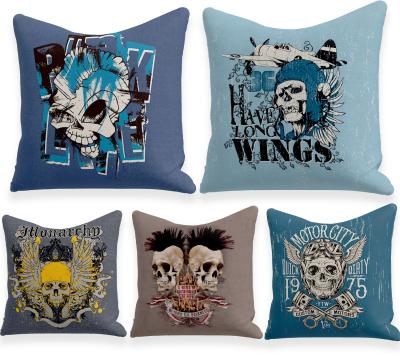 China New Design Halloween Skeleton Cushion Cases Viable Cotton Peach Skin Velvet Flannel Canvas Solid Cushions Blankets Polyester for sale