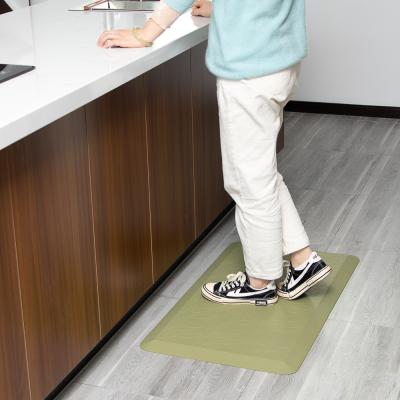 China Washable Design Novel Fashion Wood Grain PU Wear-Resisting Desk Anti Fatigue Mat for sale