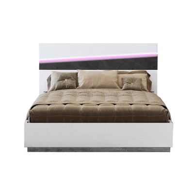 China LED BED King Queen Size Modern Design Hotel LED GRB Synthetic Leather Bed for sale