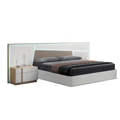 China Modern Luxury Upholstered Platform Led Bed for sale