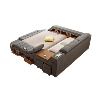 China Modern Cama De Lujo Storage King Double Size Smart Bed With Storage Massage Sofa Functions for sale