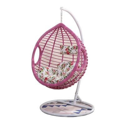 China Eco-friendly Modern High Quality Outdoor Balcony Furniture Hanging Egg Shaped Wicker Rattan Swing Chair for sale