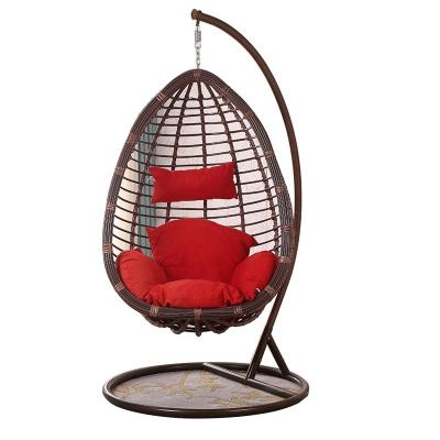 China Wholesale Eco-friendly Outdoor Rattan Metal Furniture Factory Double Seat Egg Swing Wicker Hanging Chair Rack for sale