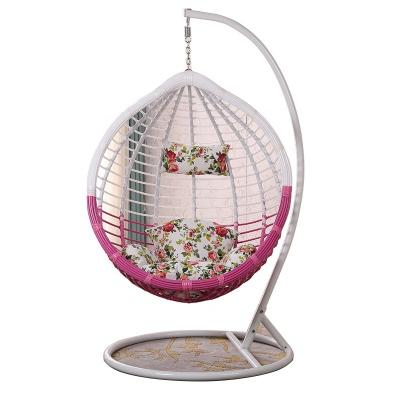 China Free Sample Fashion Modern Custom Modern Outdoor Egg Furniture Metal Hanging Swing Chair With Stand for sale