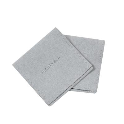 China Multifunctional Jewelry Bag Custom Logo Gray Suede Microfiber Jewelry Gift Packaging Pouch With TUV for sale