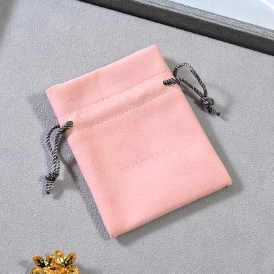 China Good Quality Multifunctional Pink Black Pink Bag Pouch Custom Microfiber Jewelry Travel Microfiber Jewelry Pouch With Logo for sale