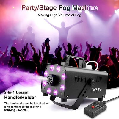 China Metal Shell 8pcs RGB LED 500W Fog Machine Wireless Remote Control 0.4L Smoking Machine for sale