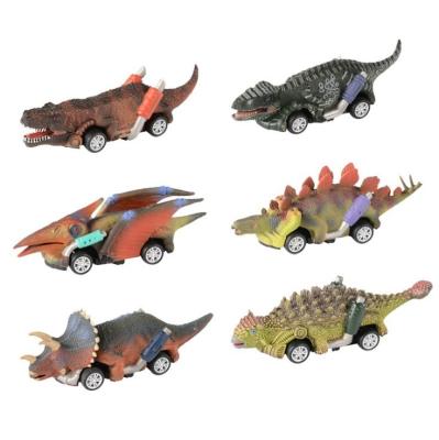 China New Dinasour Shape Pull Vehicles 2022 Plastic Funny Amazon Back Car Plastic Models Set For Boys Dinosaur Toy Car for sale