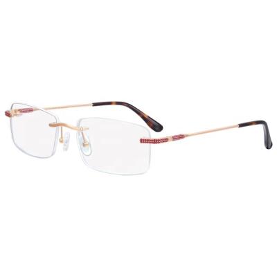 China Luxury High End 18K Gold Eye Glasses Frame With Natural Gems Setting for sale