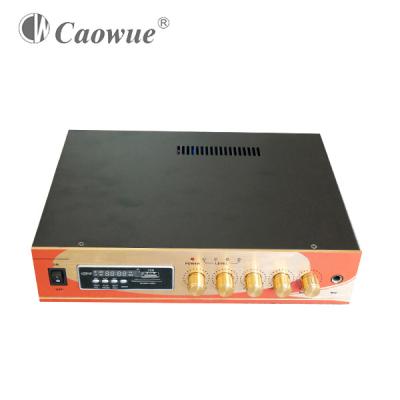 China Amplifier outputs with 4-16ohm 70v 100v new model hot sale karaoke amplifier with echo mixer with MIC talkover mixer for sale