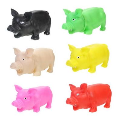 China Viable Colorful Pet Wholesale Suppliers Make Squeaker Squeaker Howl Pig Pet Toys Healthy Vinyl Dog Toy for sale